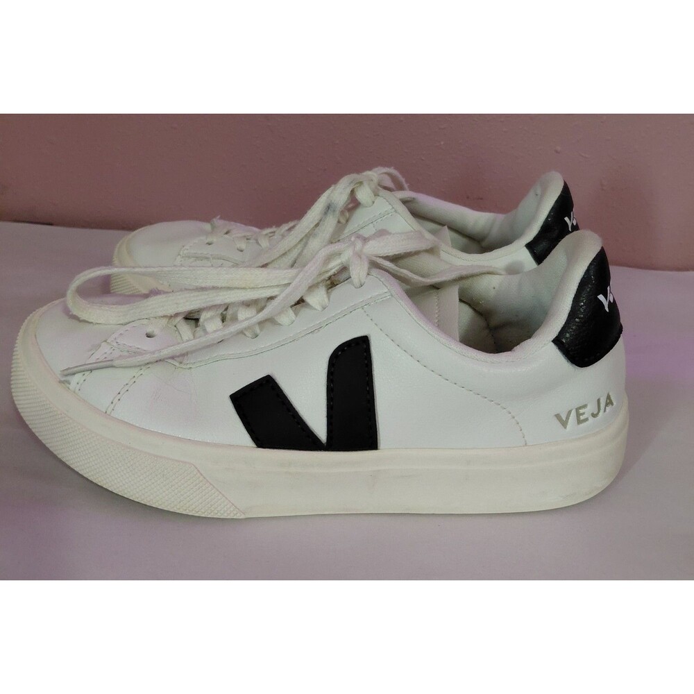 VEJA T2 Campo White Leather Lace Up Low Top Casual Sneakers Women's Size 7 US - Picture 2 of 9